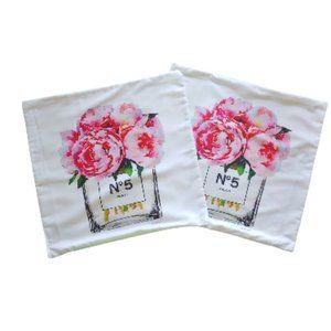 2 pc New!! Floral pillow case cover Matching set